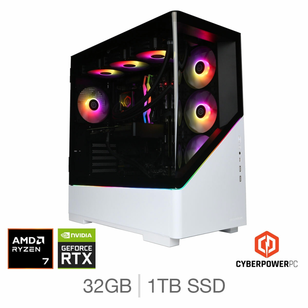 CyberPower, AMD Ryzen 7, 32GB RAM, 1TB SSD, NVIDIA GeForce RTX 5080, Gaming Desktop PC