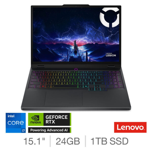 Lenovo Legion 5, Intel Core i7, 24GB RAM, 1TB SSD, NVIDIA GeForce RTX 5070, 15.1 Inch, Gaming Laptop, 83LY00A5UK