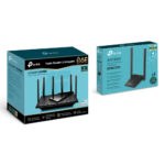 TP-Link Archer AX75E Tri-Band WiFi 6E Router, 5.4Gbps, AXE5400 + TP-Link Archer TX20U Dual Antennas High Gain Wireless USB Adapter, AX1800 - Image 3