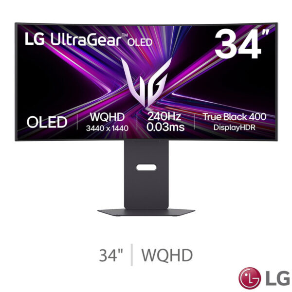 LG UltraGear 34 Inch WQHD 240Hz OLED Gaming Monitor, 34GX900A-B