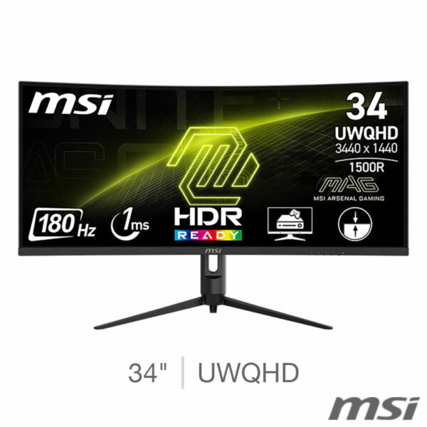 MSI MAG 342CQR E2 180Hz UWQHD Gaming Monitor, 9S6-3DB64H-070