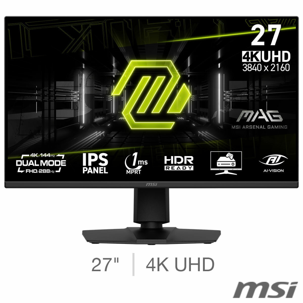 MSI MAG 275UPD E14 27 inch 4K Ultra HD 144Hz IPS Gaming Monitor, 9S6-3CE89M-017