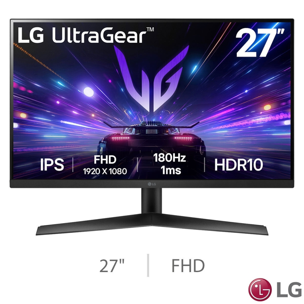 LG UltraGear 27 Inch Full HD 180Hz IPS Gaming Monitor, 27GS60F-B