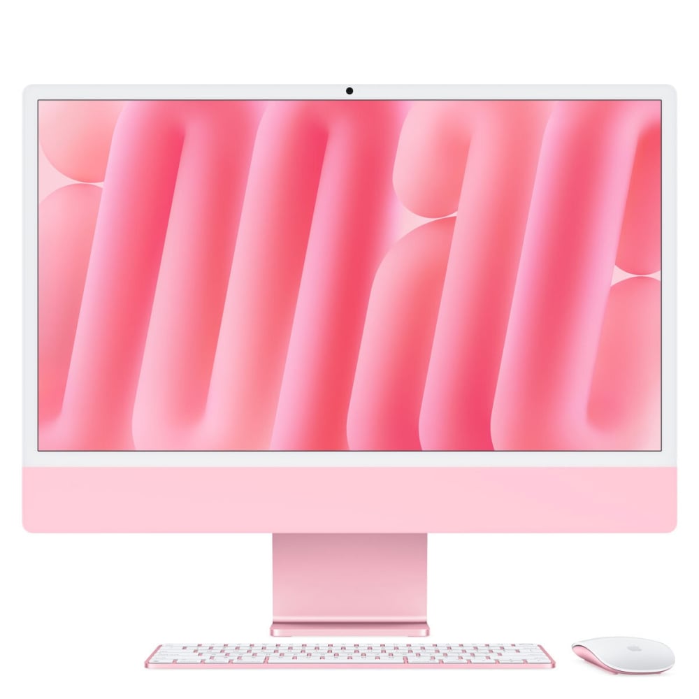 Apple iMac 2024, Apple M4 Chip, 10-Core CPU, 10-Core GPU, 16GB RAM, 512GB SSD 24 Inch in Pink, MWV53B/A