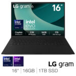 LG gram, Intel Core Ultra 7, 16GB RAM, 1TB SSD, 16 Inch Laptop, 16Z90T-G.AA78A11