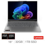 Lenovo IdeaPad Pro 5, Copilot+ PC, AMD Ryzen AI 7, 32GB RAM, 1TB SSD, 16 Inch Laptop, 83JN0036UK