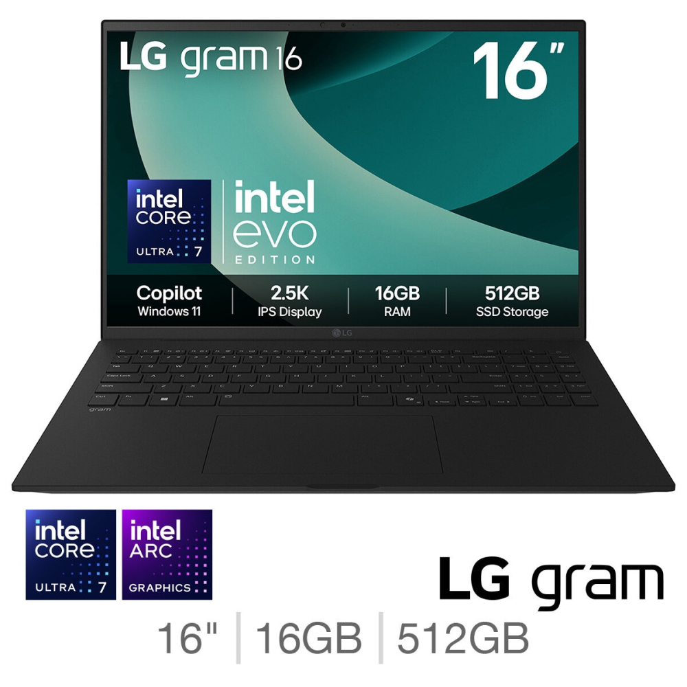 LG gram, Intel Core Ultra 7, 16GB RAM, 512GB SSD, 16 Inch Laptop, 16Z90T-G.AA75A11
