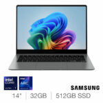 Samsung Galaxy Book5 Pro, Intel Core Ultra 7, 32GB RAM, 512GB SSD, 14 Inch AMOLED Laptop, NP944XHA-KG1UK