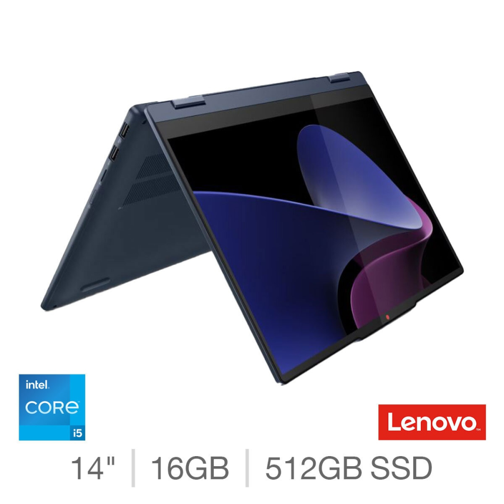 Lenovo IdeaPad 5, Intel Core i5, 16GB RAM, 512GB SSD, 14 Inch OLED Convertible 2 in 1 Laptop, 83KX005FUK