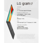 LG gram, Intel Core i5, 16GB RAM, 256GB SSD, 17 Inch Laptop, 17Z90RU-G.AP52A1 - Image 2