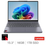 Lenovo IdeaPad Slim 3, Copilot+ PC, Snapdragon X, 16GB RAM, 1TB SSD, 15.3 Inch Laptop, 83N3002CUK