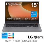 LG gram Book, Intel Core i5, 16GB RAM, 512GB SSD, 15.6 Inch Laptop, 15U50T-G.AA56A1