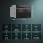 Hisense Hi8 BlackLine BIM4AH8UKWF Built In Electric Single Oven with Microwave, in Jet Black - Image 2