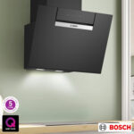 Bosch Series 4, DWK67FN60B, 60cm, Wall Mounted Cooker Hood, A Rated in Black
