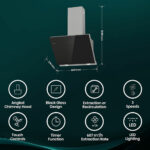 Hisense CH6IN14BXBUK 60cm Chimney Cooker Hood, A Rated in Black - Image 2