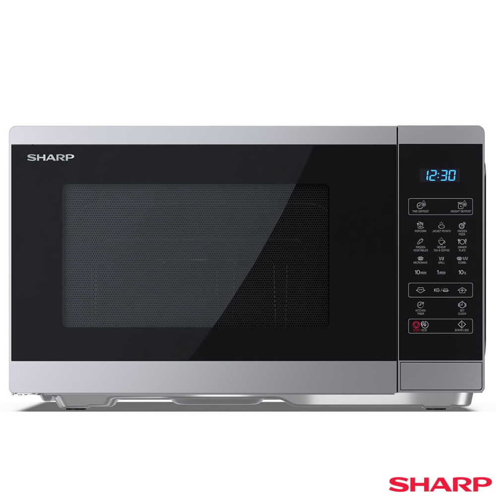Sharp 25 Litre 900W Digital Microwave with 1000W Grill, YC-MG252AU-S