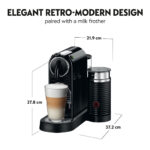 Nespresso by De'Longhi Citiz Capsule Coffee Machine & Aeroccino Milk Frother, Black - Image 3