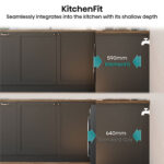 Hisense KitchenFit 5i Series WD5I1245BBR, 12kg/ 8kg Washer Dryer, D Rated in Black - Image 3