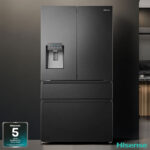 Hisense RF728N4SBFE, French Door Fridge Freezer, E Rated in Black