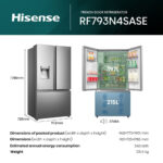 Hisense RF793N4SASE, French Door Fridge Freezer E Rating in Stainless Steel - Image 4