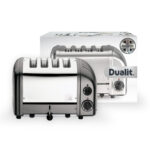 Dualit 4 Slot Classic Toaster With Sandwich Cage, Metallic Charcoal 40593 - Image 5