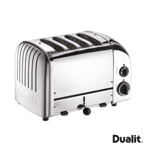Dualit Classic 4 Slot Toaster With Sandwich Cage, Polished Stainless Steel 40590