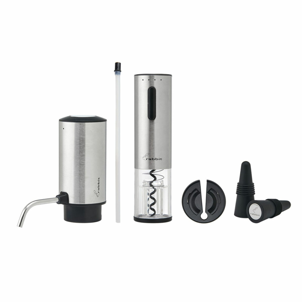 Rabbit 5 Piece Electric Wine Aerator & Corkscrew Set