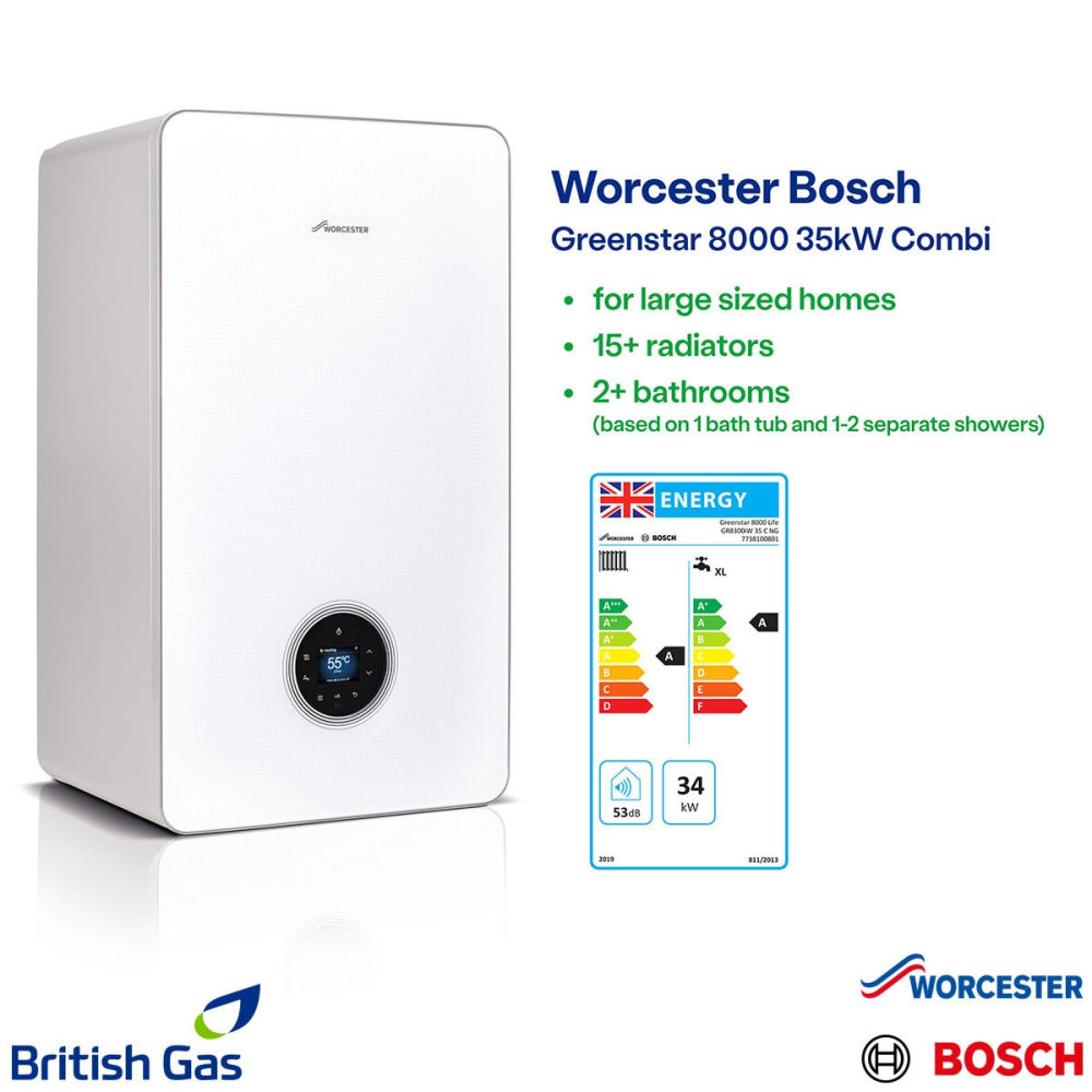 Worcester Bosch 8000 36kW Combi Boiler Installed by British Gas