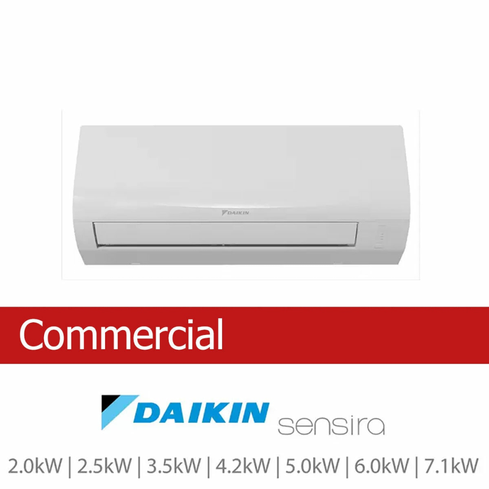 Installed Daikin Sensira Single Split Air Conditioning Unit for Commercial Use, Available in 7 kW Capacities