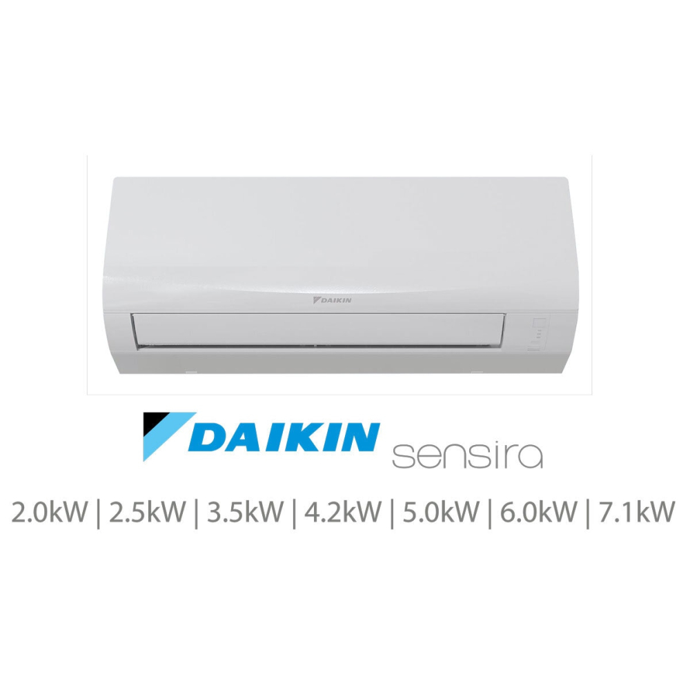 Installed Daikin Sensira Single Split Air Conditioning Unit for Domestic Use, Available in 7 kW Capacities