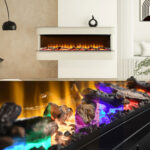 Flare Juliette 3-Sided Wall Mounted Electric Fireplace in Cream, 2kW - Image 4