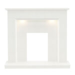 Flare Madalyn Electric Marble Fireplace Suite in White, 2kW - Image 3