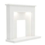 Flare Madalyn Electric Marble Fireplace Suite in White, 2kW - Image 4
