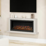 Flare Elyce Grande Wall Mounted Electric Fireplace in Cream, 2kW