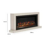 Flare Elyce Grande Wall Mounted Electric Fireplace in Cream, 2kW - Image 2