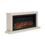 Flare Elyce Grande Wall Mounted Electric Fireplace in Cream, 2kW - Image 4