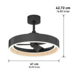 Artika Alton 24" (61cm) Wood Accent Fan Light with Remote Control - Image 2