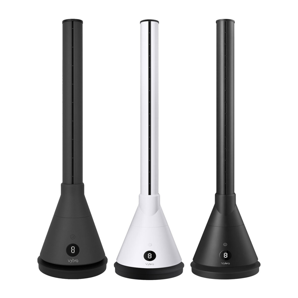 Vybra Spire Cooling Fan, Heater and Air Cleaner in 3 Colours: Black, White or Grey