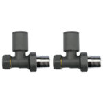 Ultraheat Cylindrical-25 Horizontal Manual Valve + L/S (Pair) - Anthacite Grey