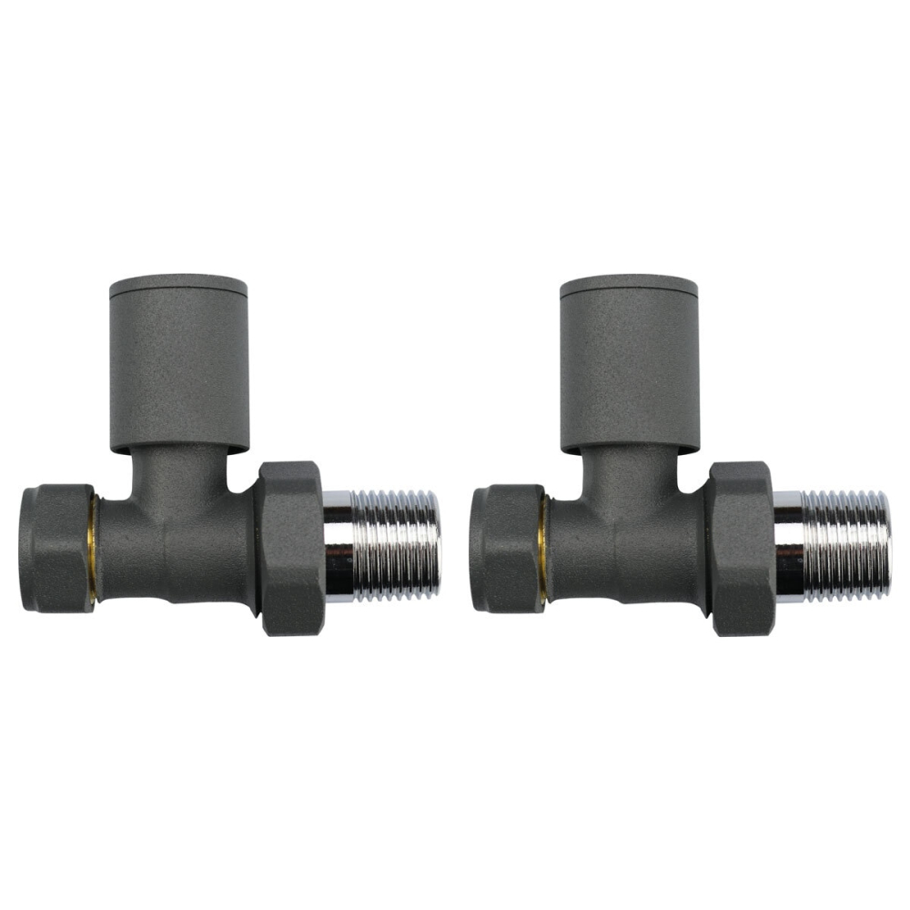 Ultraheat Cylindrical-25 Horizontal Manual Valve + L/S (Pair) - Anthacite Grey