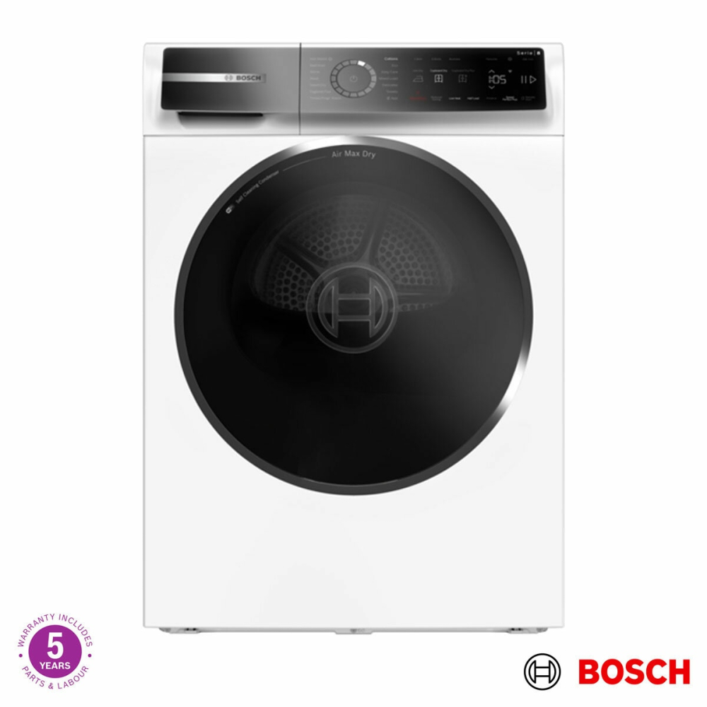 Bosch WRB247C9GB, Series 8, 9kg, Heat Pump Tumble Dryer A+++ Rating in White