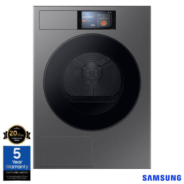 Samsung DV90F09F4SU1 9kg Heat Pump Tumble Dryer, A+++ Rated in Dark Steel