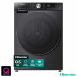 Hisense WF5S1045BB, 10.5kg 1400rpm Washing Machine, A Rated in Black