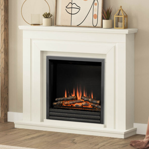 Flare Whitham Electric Fireplace Suite in White, 2kW
