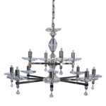 Boston 12 Light Crystal & Nickel Chandelier 70cm