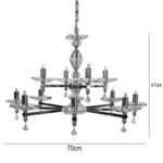 Boston 12 Light Crystal & Nickel Chandelier 70cm - Image 2