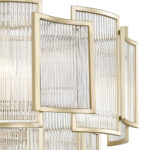Chicago 13 Light Matt Gold Grand Tiered Pendant Light 77.5cm - Image 4