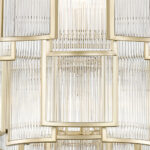 Chicago 13 Light Matt Gold Grand Tiered Pendant Light 77.5cm - Image 5