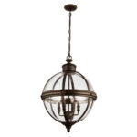 Feiss Adams 4 Light Pendant Chandelier - British Bronze