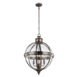 Feiss Adams 4 Light Pendant Chandelier - British Bronze - Image 11